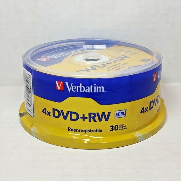 Verbatim Americas 4x Speed DVD+RW Rewritable 1000x, 30 Pack 4.7 GB 120 Min SERL - Picture 10 of 12